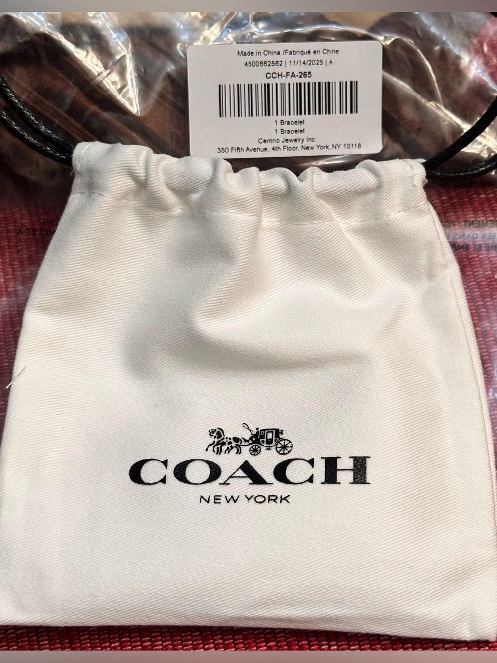 Coach Charm Bracelet Silver NWT & Coach Jewelry Drawstring Protective Dust Bag - Picture 7 of 7